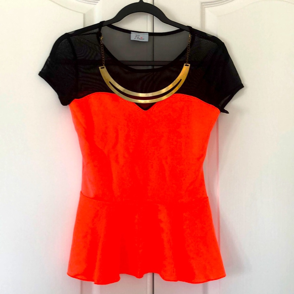 Orange and Black Top